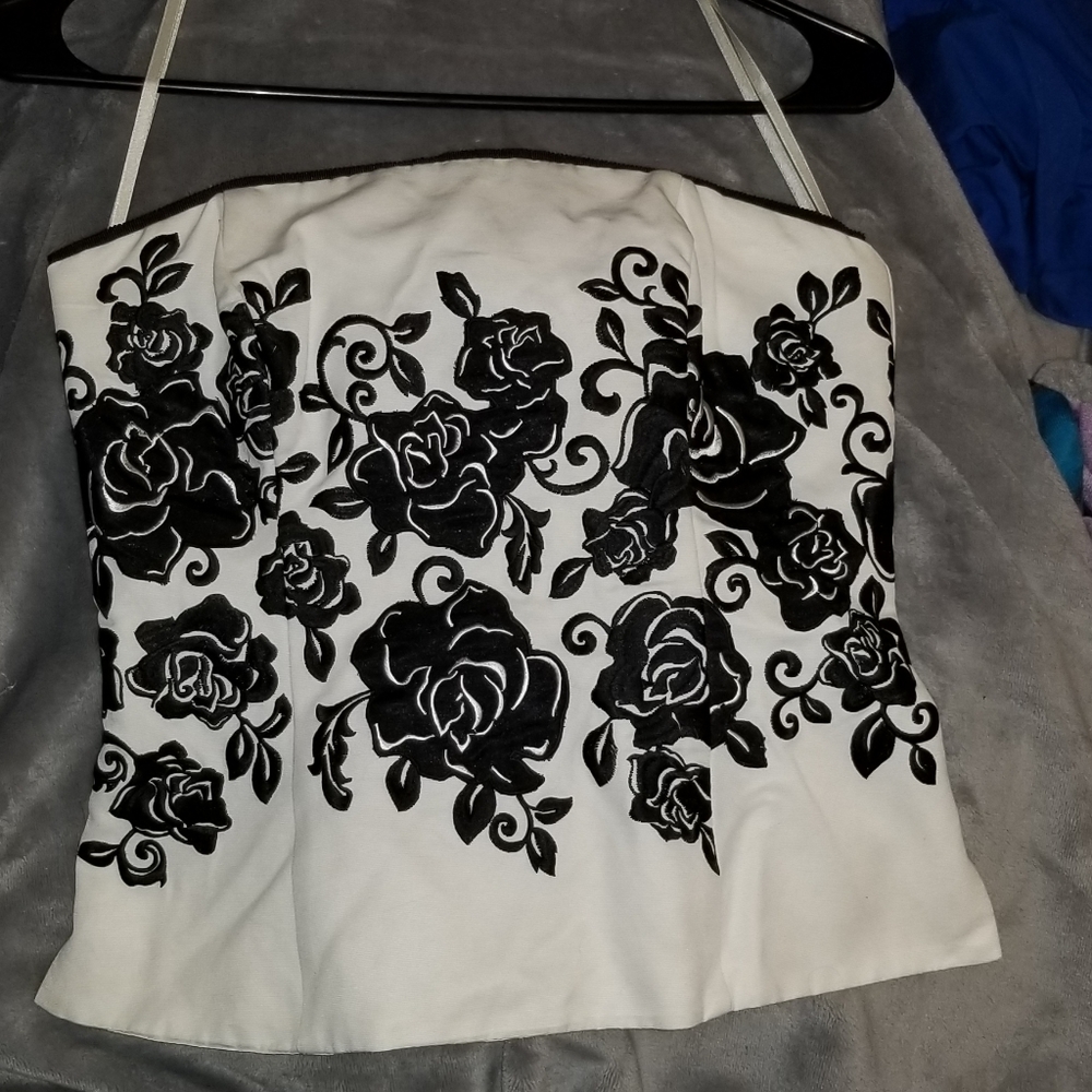 White House Black Market Strabless Top